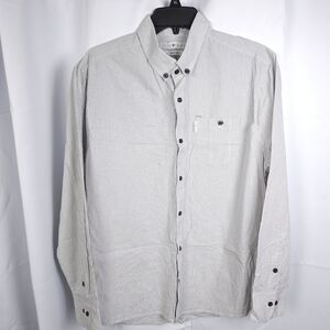 NWOT Five Four Club Mens XL White Gray Plaid Long Sleeve Button Up‎ Down Shirt